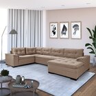 Sofá De Canto 6 Lugares Com Chaise Suede Aveludado Viena  Cho