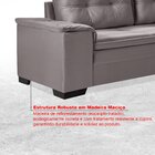 Sofá De Canto 6 Lugares Com Chaise Suede Marrom Viena Madeira