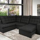Sofá De Canto 6 Lugares Retrátil E Reclinável Com Pillow Prim