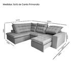 Sofá De Canto 6 Lugares Retrátil E Reclinável Com Pillow Prim