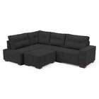 Sofá De Canto 8 Lugares Ipanema Suede Cinza Escuro