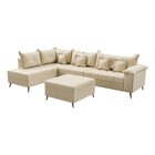 Sofá De Canto 9 Lugares Com Puff Cancun Bege