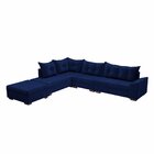 Sofá De Canto 9 Lugares Com Puff Itapema Azul