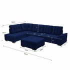 Sofá De Canto 9 Lugares Com Puff Leblon Azul