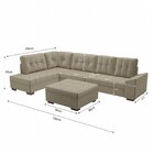 Sofá De Canto 9 Lugares Com Puff Leblon Bege