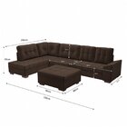 Sofá De Canto 9 Lugares Com Puff Leblon Marrom