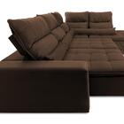 Sofá De Canto Amsterdam Marrom Molas Retrátil Reclinável - ki