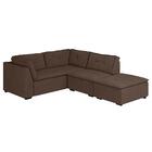 Sofá De Canto Besthouse Ilha Bela  2 E 2 Lugares Veludo Marrom