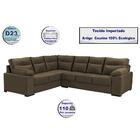 Sofá De Canto Cama Inbox Roseau 1,75x2,65m Courino Marrom