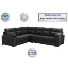 Sofá De Canto Cama Inbox Roseau 1,75x2,65m Courino Preto