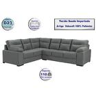 Sofá De Canto Cama Inbox Roseau 1,75x2,65m Suede Cinza