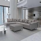 Sofá De Canto Cancun Linho Cinza