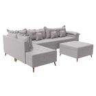 Sofá De Canto Cancun Linho Cinza