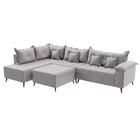 Sofá De Canto Cancun Linho Cinza