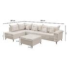 Sofá De Canto Cancun Linho Natural