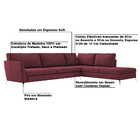 Sofá De Canto Chaise Direito 267 Cm Olívia Suede Bordô G52 -