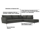 Sofá De Canto Chaise Direito 287 Cm Olívia Suede Grafite G52