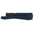 Sofá De Canto Chaise Esquerdo 287 Cm Olívia Suede Azul G52 -