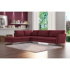 Sofá De Canto Chaise Esquerdo 287 Cm Olívia Suede Bordô G52 -