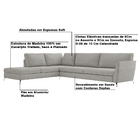 Sofá De Canto Chaise Esquerdo 287 Cm Olívia Suede Cinza G52 -