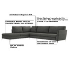 Sofá De Canto Chaise Esquerdo 307 Cm Olívia Suede Grafite G52