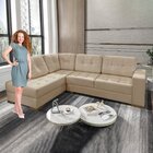 Sofá De Canto Com Almofadas 5 Lugares México Veludo  Veludo B