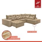 Sofá De Canto Com Chaise 3 Lugares Pés Em Madeira Maciça Nice