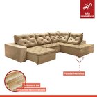 Sofá De Canto Com Chaise 3 Lugares Pés Em Madeira Maciça Nice