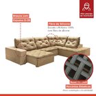 Sofá De Canto Com Chaise 3 Lugares Pés Em Madeira Maciça Nice