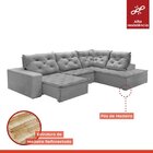 Sofá De Canto Com Chaise 4 Lugares Pés Em Madeira Maciça Nice