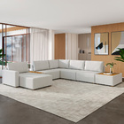 Sofá De Canto Com Chaise E Mesa Lateral Sala De Estar Living