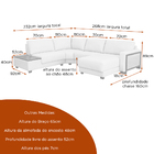 Sofá De Canto Com Chaise Lado Direito 232cm - 268cm Londri Li