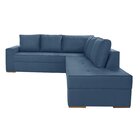 Sofá De Canto Com Chaise Lado Direito Laura Yescasa Azul