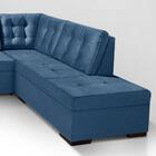 Sofa De Canto Com Chaise Roma Azul A92