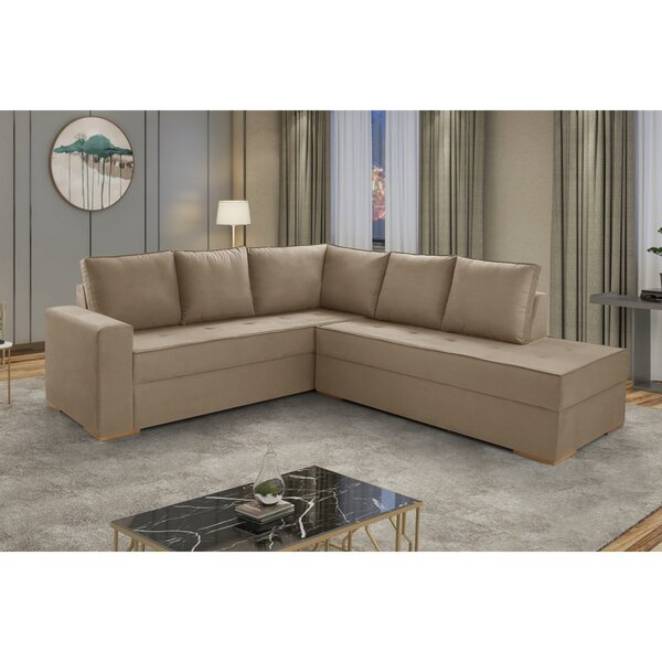 Sofá De Canto Com Chiase Lado Direito Laura Yescasa Bege