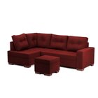 Sofá De Canto Com Puff 7 Lugares 238cm Gávea Vermelho
