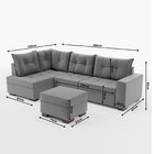 Sofá De Canto Com Puff 7 Lugares 238cm Gloria Cinza