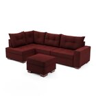 Sofá De Canto Com Puff 7 Lugares 238cm Gloria Vermelho