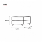 Sofá De Canto Com Puff Absoluto  Veludo Azul Marinho Villa Mo