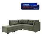 Sofá De Canto Com Puff Monte Do Seu Jeito Benfica Veludo Luiz