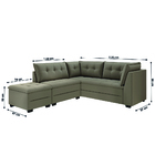 Sofá De Canto Com Puff Monte Do Seu Jeito Benfica Veludo Luiz