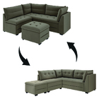 Sofá De Canto Com Puff Monte Do Seu Jeito Benfica Veludo Luiz