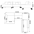 Sofá De Canto Direito 318cm Japa Linho Bege G52 - Gran Belo