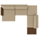 Sofá De Canto Direito C/ Bandeja 308 Cm Japa Linho Bege G52 -