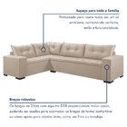 Sofá De Canto Em L 5 Lugares Veludo Bege Veludo Bege