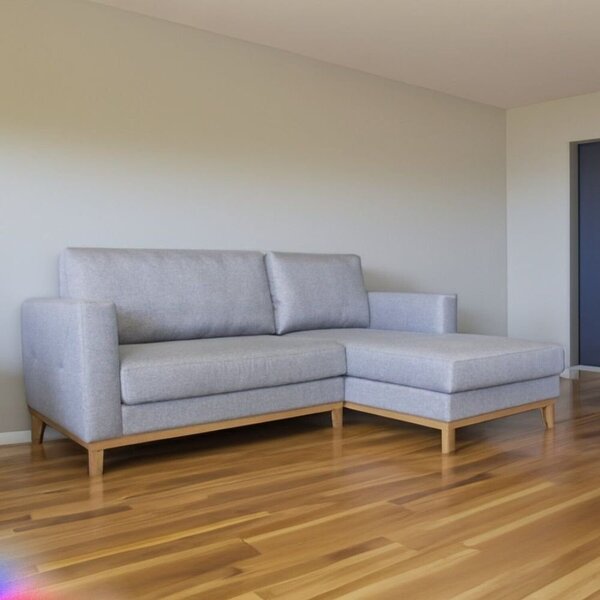 Sofá De Canto Em L Chaise Lado Direito Revestimento Em Linho