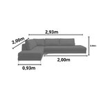 Sofá De Canto Em L Revestimento Em Veludo Com Chaise Lado Esq