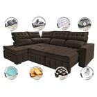 Sofá De Canto Esquerdo 2,65x2,30m Retrátil E Reclinável Com M