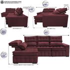 Sofá De Canto Esquerdo 2,65x2,30m Retrátil E Reclinável Com M