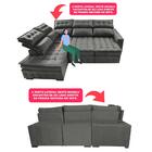 Sofá De Canto Esquerdo 2,65x2,30m Retrátil E Reclinável Com M